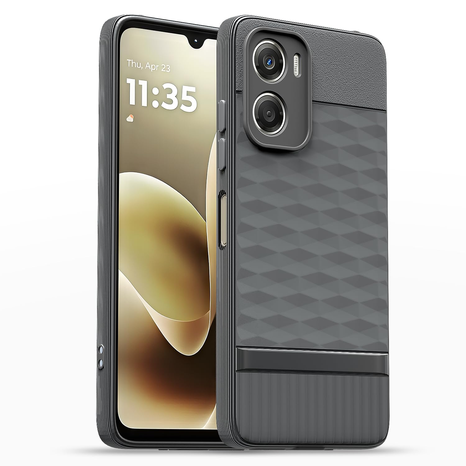 Amazon Basics Back Cover for Motorola Moto G06 Power | Full Camera Protection | TPU Soft Flexible Shockproof Bumper Case (Grey)