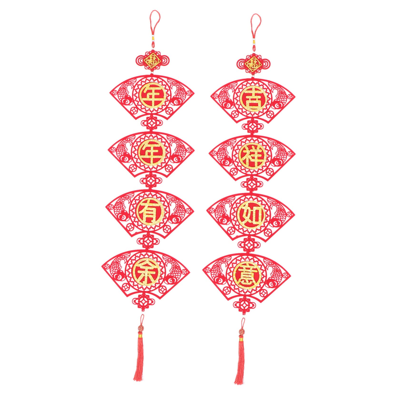 couplets Set， Chinese New Year Decoration,1 Pair Spring Festival Couplets Decorations Red Couplet