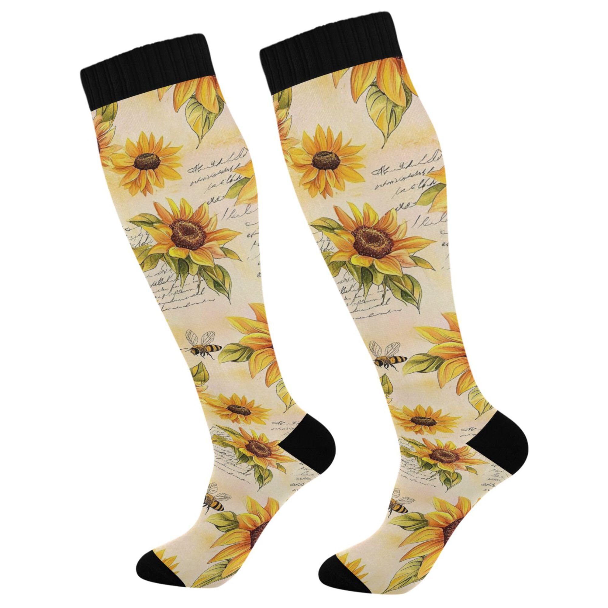 Compression Socks for Men and Women Circulation Wide Calf Knee High Socks Support for Running Medical Travel