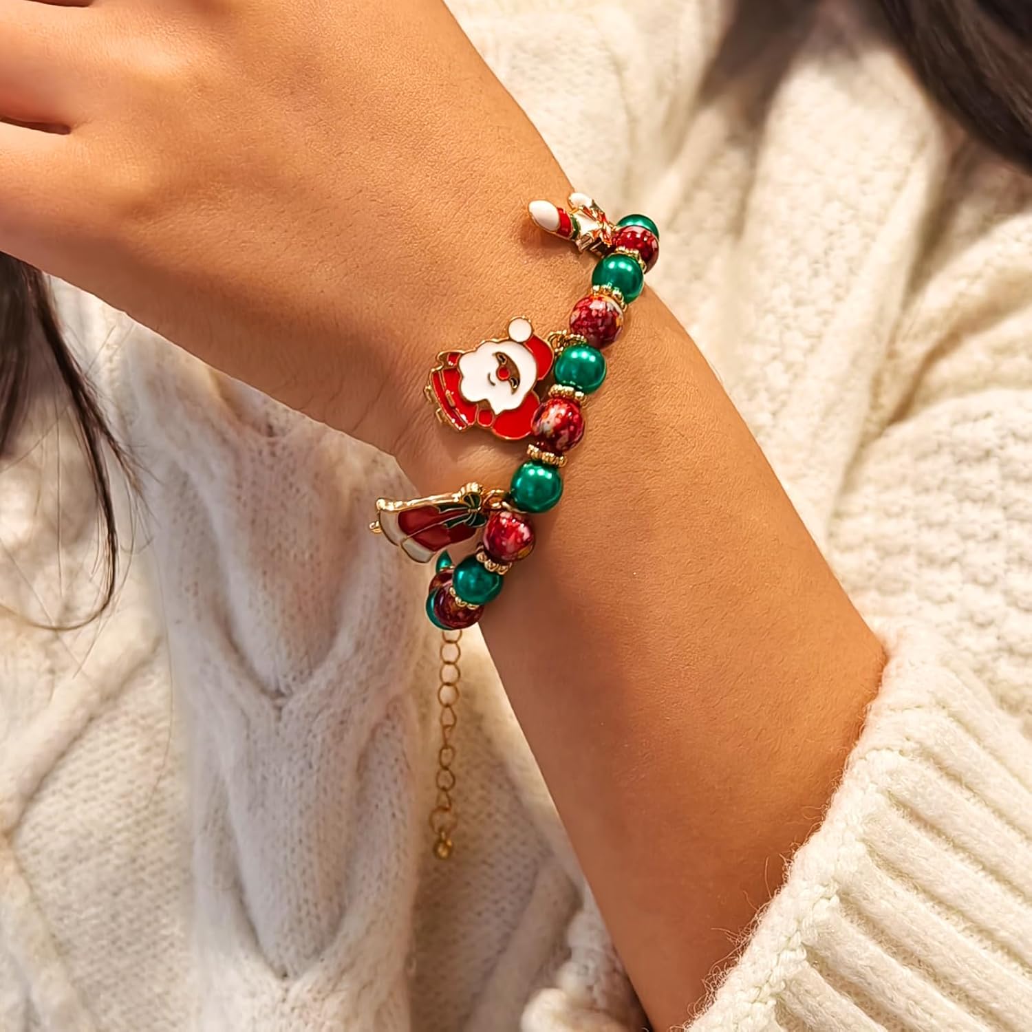 Christmas Bracelets for Women - Beaded Bracelets & Candy Socks Bracelet - Christmas Jewelry - Image 2