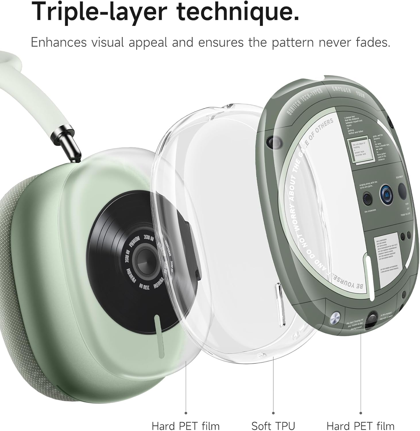 SURITCH for AirPods Max Case, TPU Anti-Scratch Ear Cups Cover for Apple AirPods Max - Green