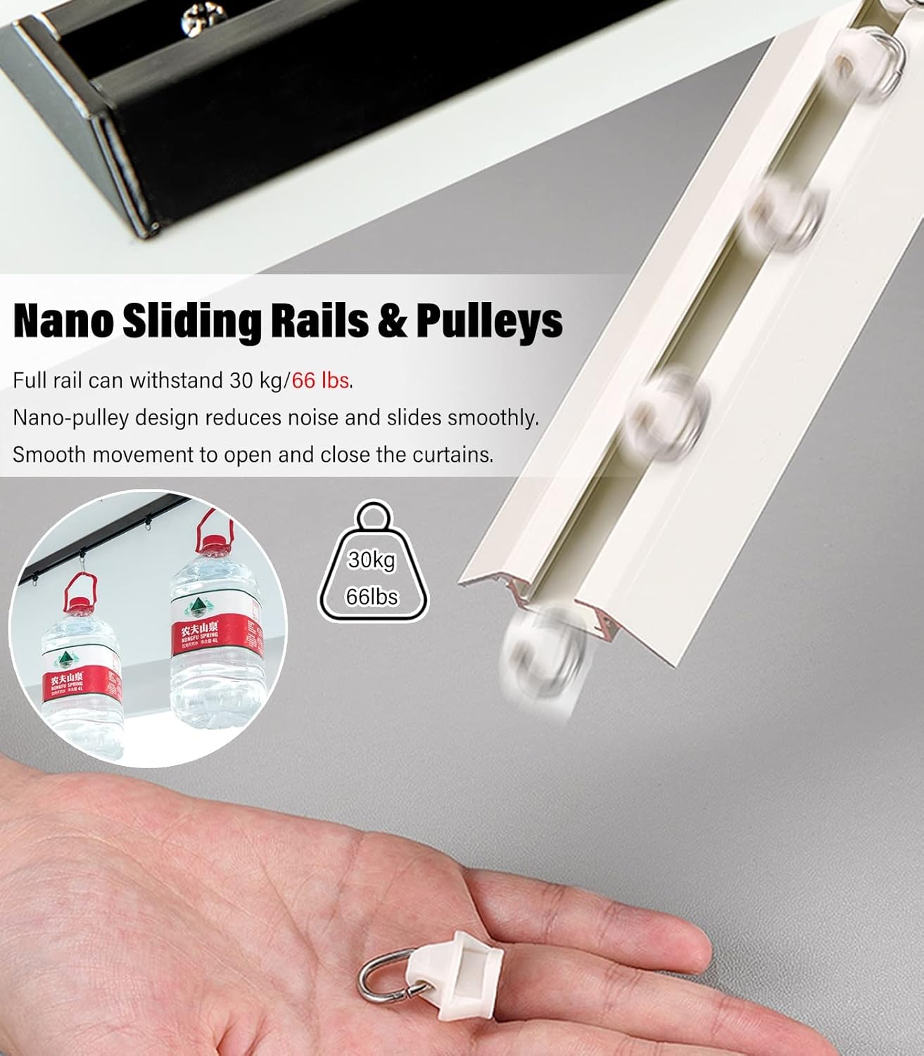 Ceiling Curtain Track White, 1 3 6 8 12 16 20 28 36 45 FT Room Divider Curtains Rails System Straight Rod Holder for Hanging Heavy Light Drapery Muslin, V Thin Pole for Home Beauty Hospital Rv Bed ( C