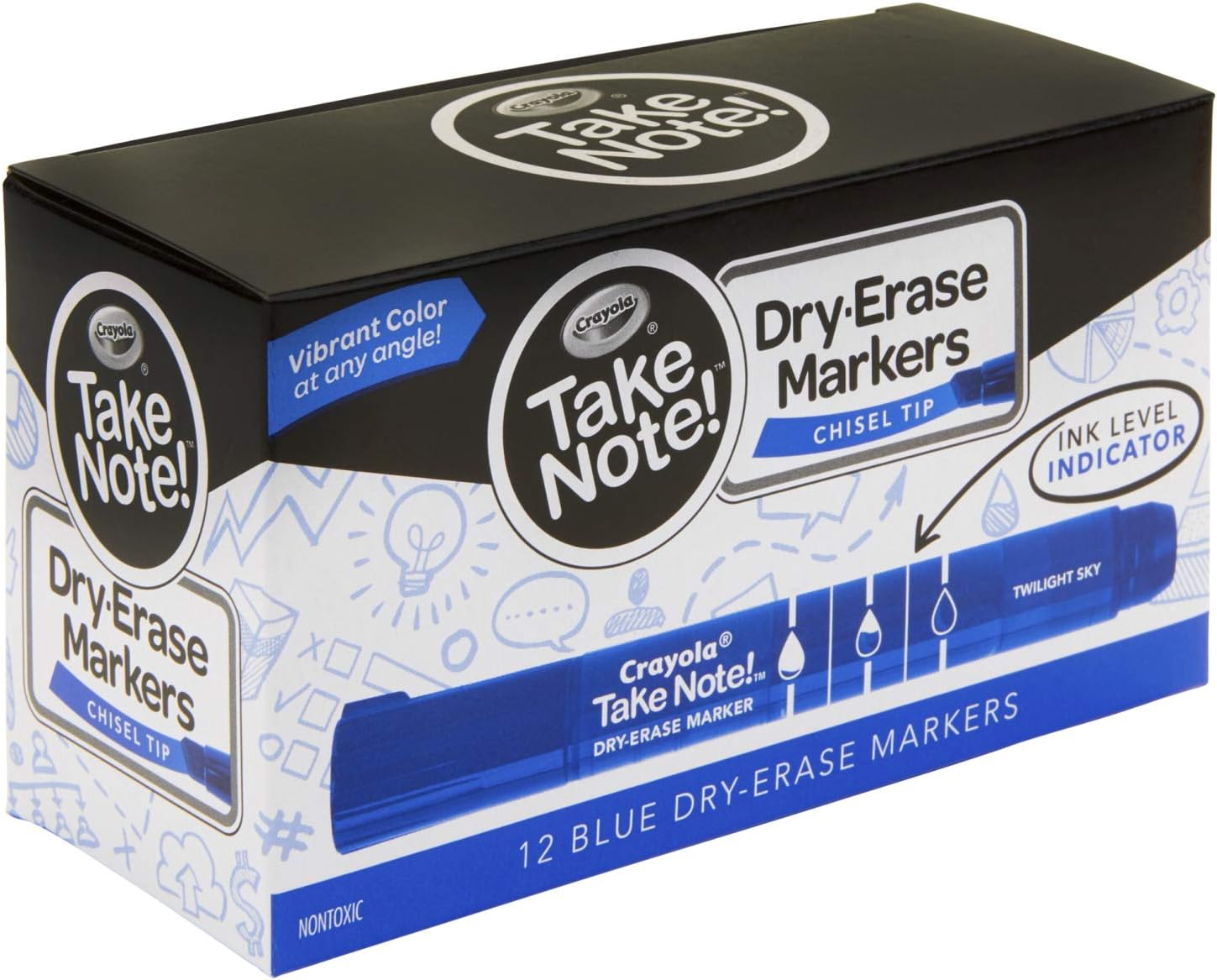 Crayola Take Note! Chisel Tip DryErase Markers 12 Count Blue Arts & Crafts Amazon.ca Office