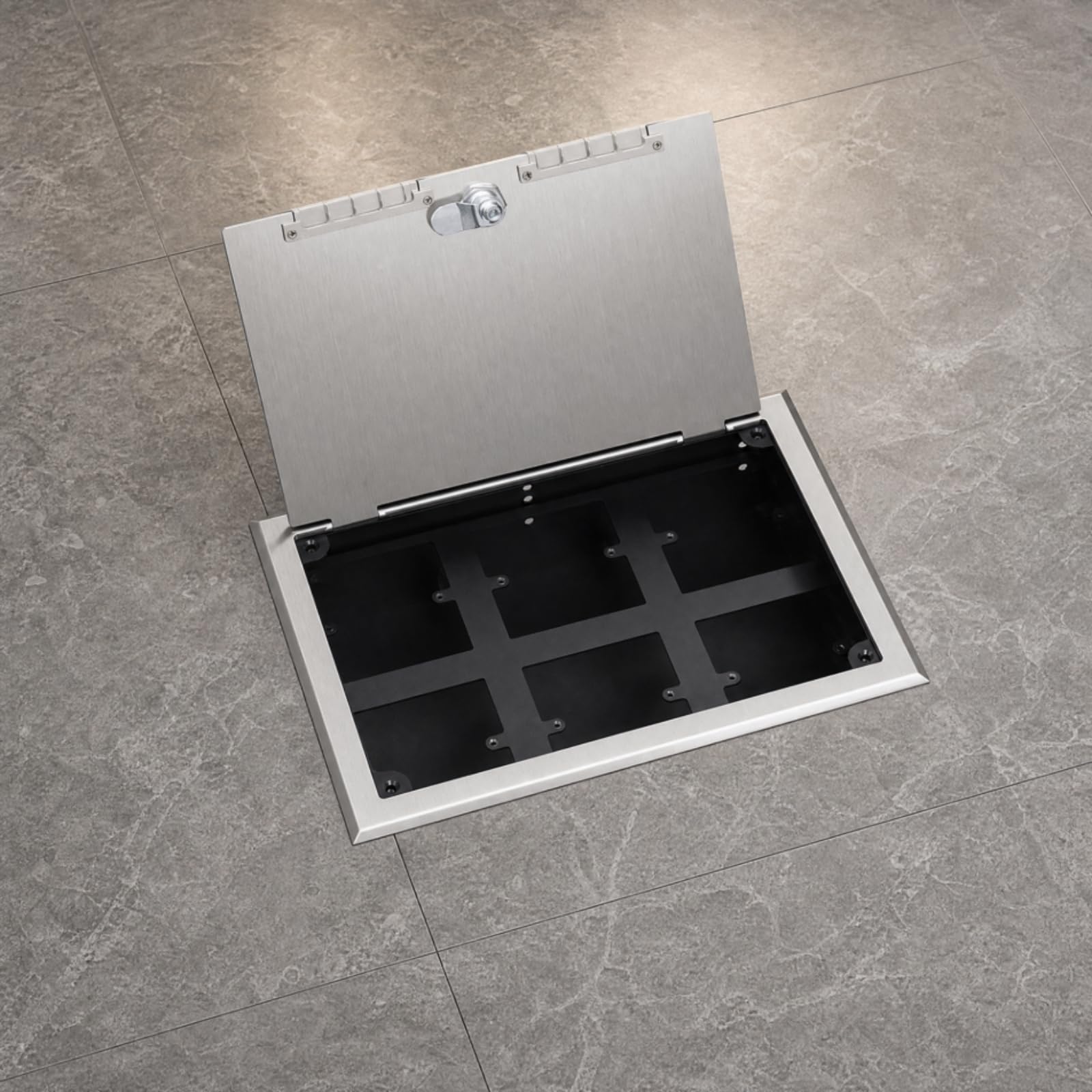 Scatola di Protezione per Prese Elettriche a Incasso in Acciaio Inox Resistente a Schizzi D'acqua e Polvere per Uffici, Hotel, 13x42cm