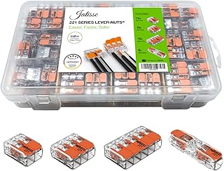 WAGO 221 Lever-Nuts 112 pcs. Compact Splicing Wire Connector Assortment with Case, Electrical Connectors, Includes (72x) 221-412, (16x) 221-413, (15x) 221-415, (9X) 221-2411