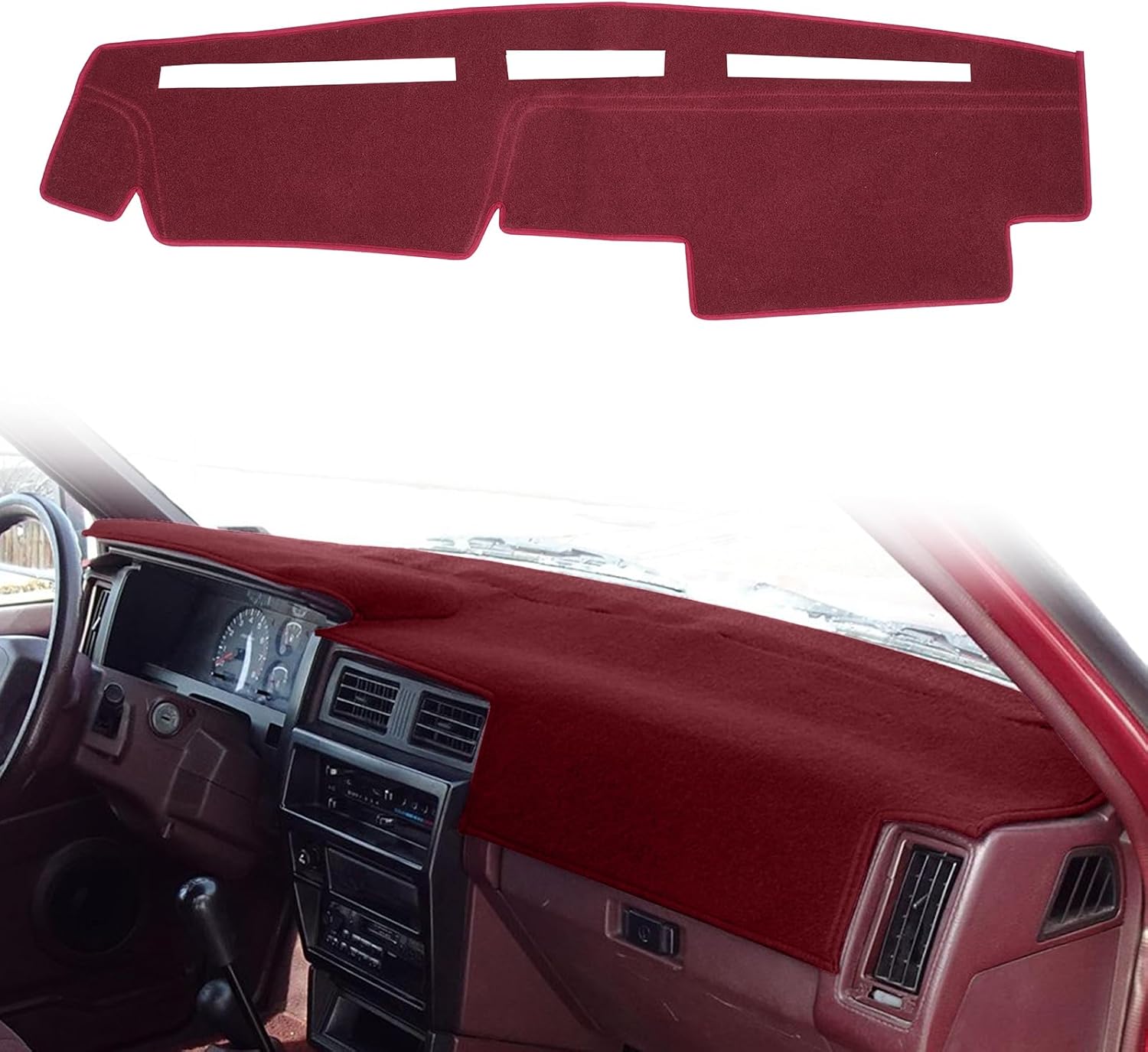 Dashboard Cover Dash Cover Mat Pad Custom Fit for Nissan Pathfinder D21 Hardbody Pickup Truck 1986 1987 1988 1989 1990 1991 1992 1993 (Black)