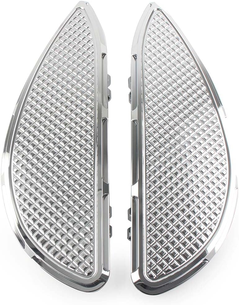 FSFY Motorcycle Floorboards CNC Front Driver Footboards Footpegs for Harley Road Electra Glide Classic FLHTC FLHTCU, Chrome