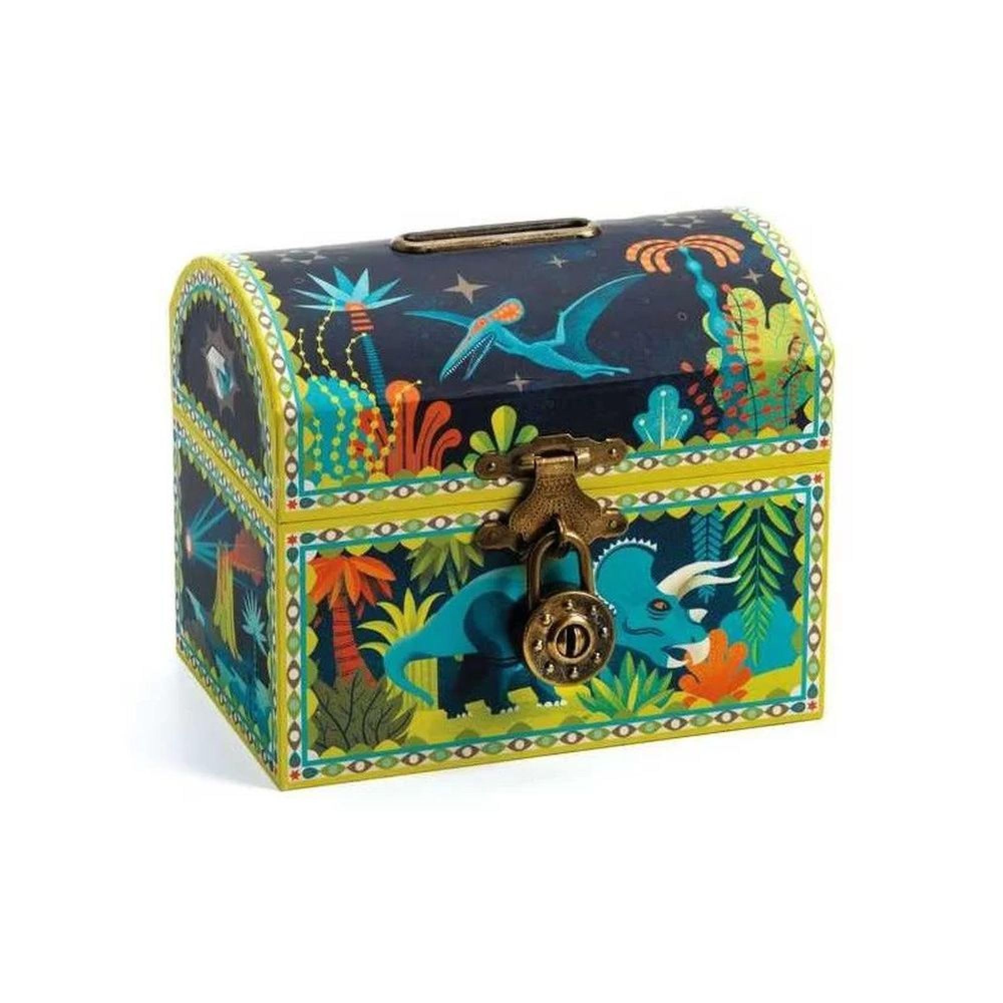 Djeco Metallic Dinosaur Safe Money Box