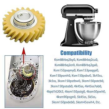 Amazon.com: (2/Pack) W10112253 Mixer Worm Gear Compatible
