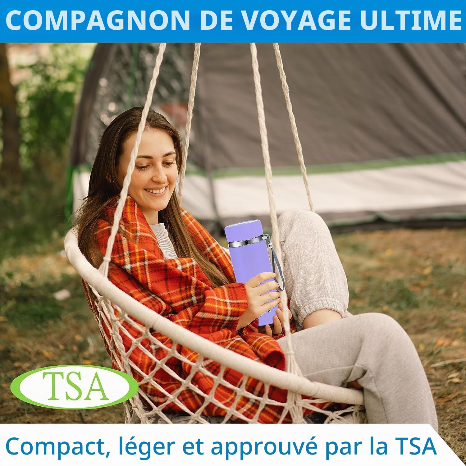 Trousse isotherme insuline électrique de voyage avec chargeur USB Tilcare - Kit de refroidissement des médicaments approuvé par le TSA - Lavande