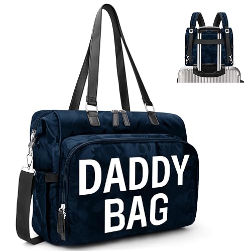 Miniatura 9 de Pripher Bolsa de pañales para mamá, mochila de gran capacidad, bolsa de pañales esencial de viaje para mamá y papá, camuflaje negro Bolso Daddy Camo