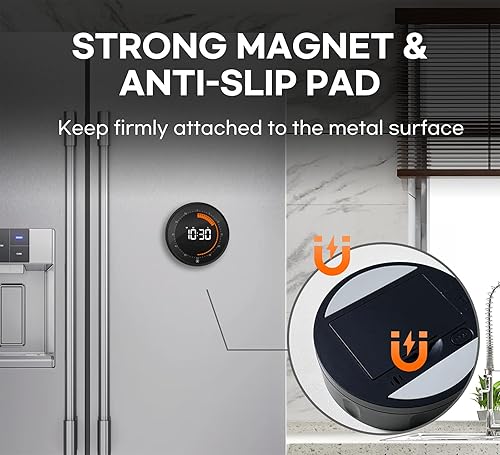 Miniatura 7 de Temporizador visual digital, cuenta regresiva de 60 minutos y cuenta regresiva, pantalla grande para niños y personas mayores, magnético, cocina de