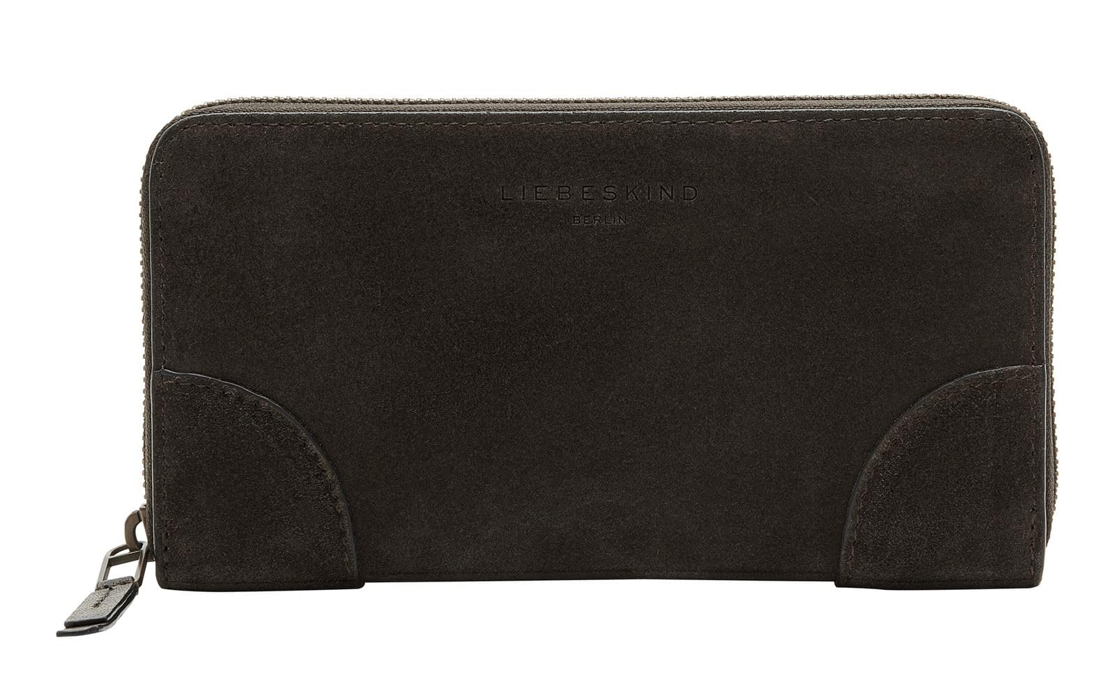 LIEBESKIND Berlin Audre Suede Sally Geldbörse, Dark Chocolate, Large (HxBxT 9.4cm x18.8cm x2.0cm)