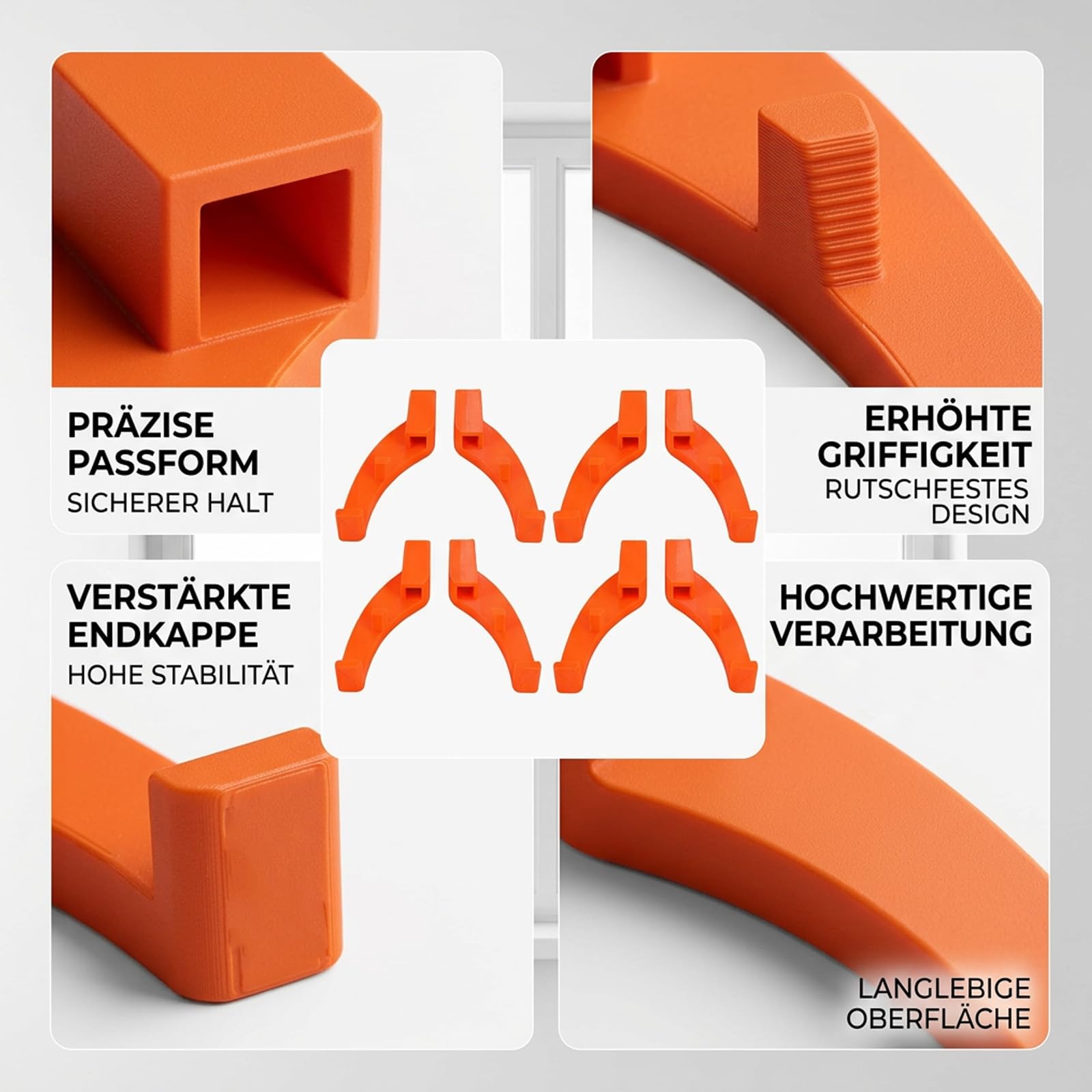 4 Stück Fenstersicherung Wohnmobil, Wohnmobil Fensterriegel aus UV-Beständigem Kunststoff mit Drahtsicherung und Manipulationsschutz(Orange)