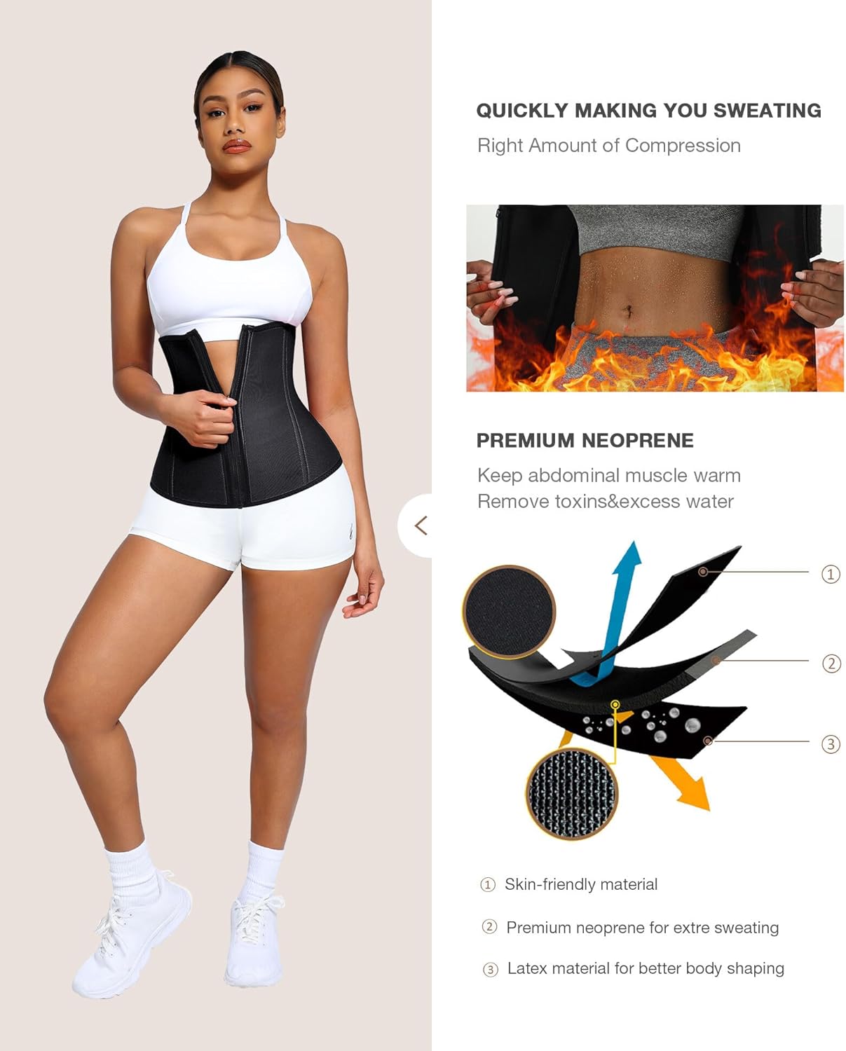 Lover-Beauty Waist Trainer for Women Belly Fat Workout Waist-Trainer Double Belts Neoprene Corset Waist Cincher Trimmer - Image 4