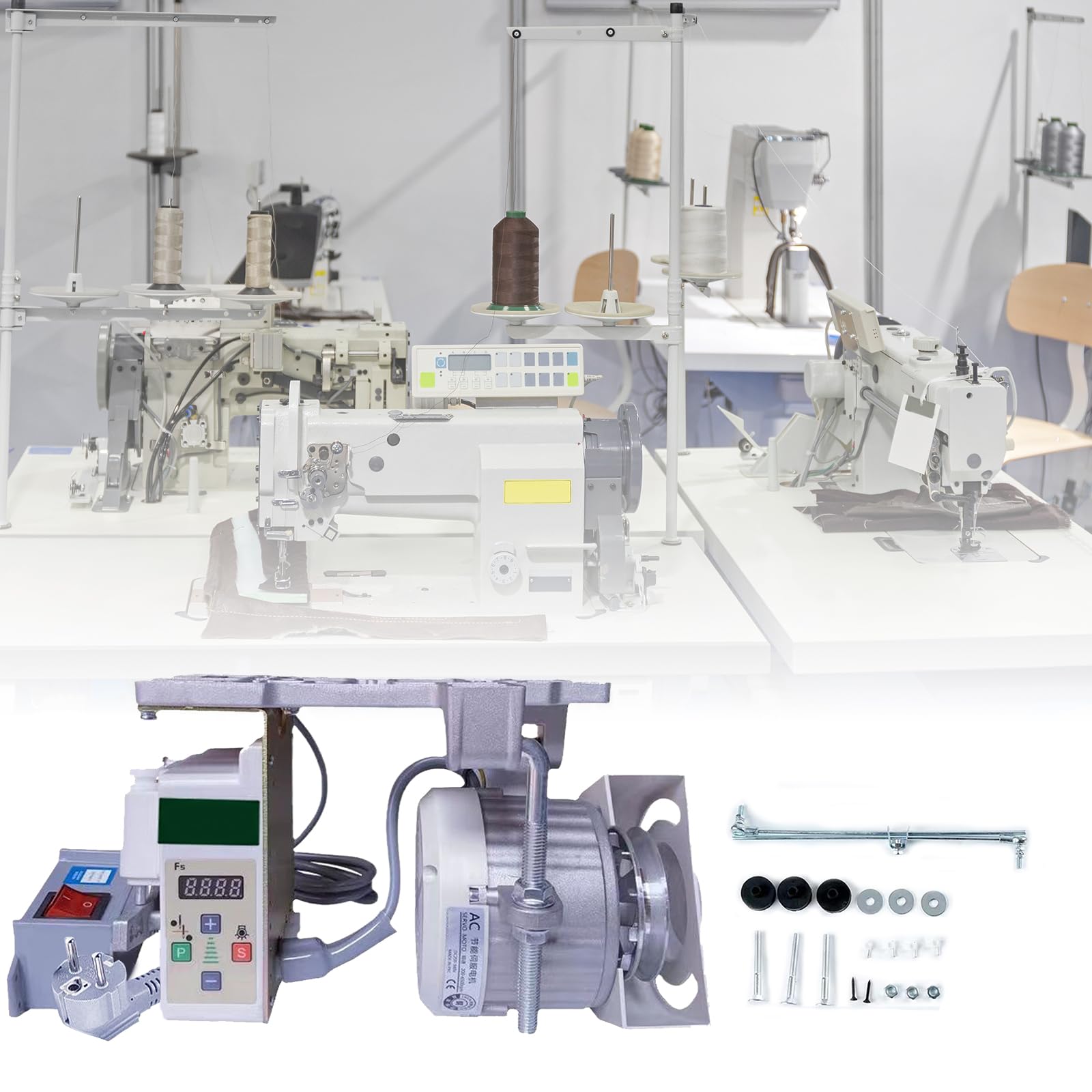 Motore Per Macchina Cucire Elettrico, 220V 750W Motore Per Macchina Cucire Industriale Servomotore A Risparmio Energetico 200-6500 Giri/Min Per Macchine Cucire Industriali Domestiche