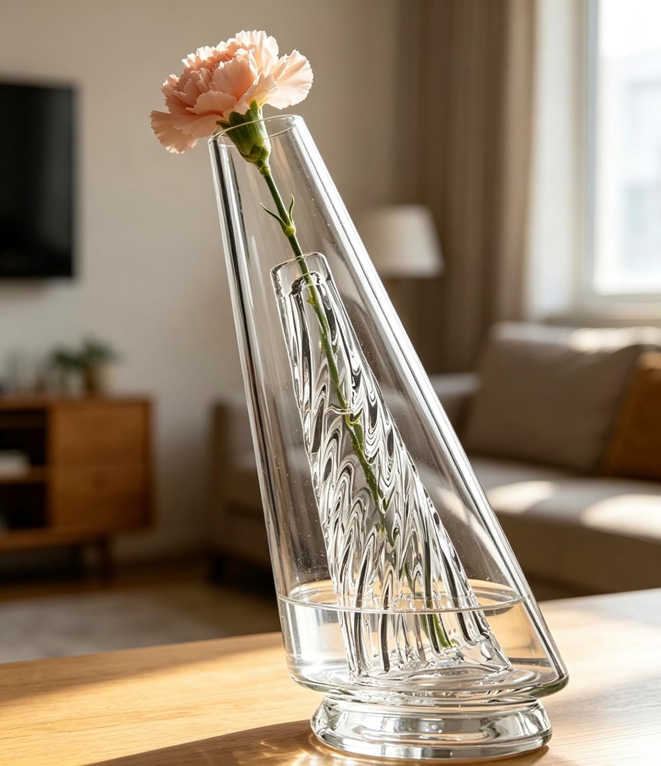 Clear Borosilicate Glass Cone Component - Precision Geometric Glass Art Supply for DIY Crafting