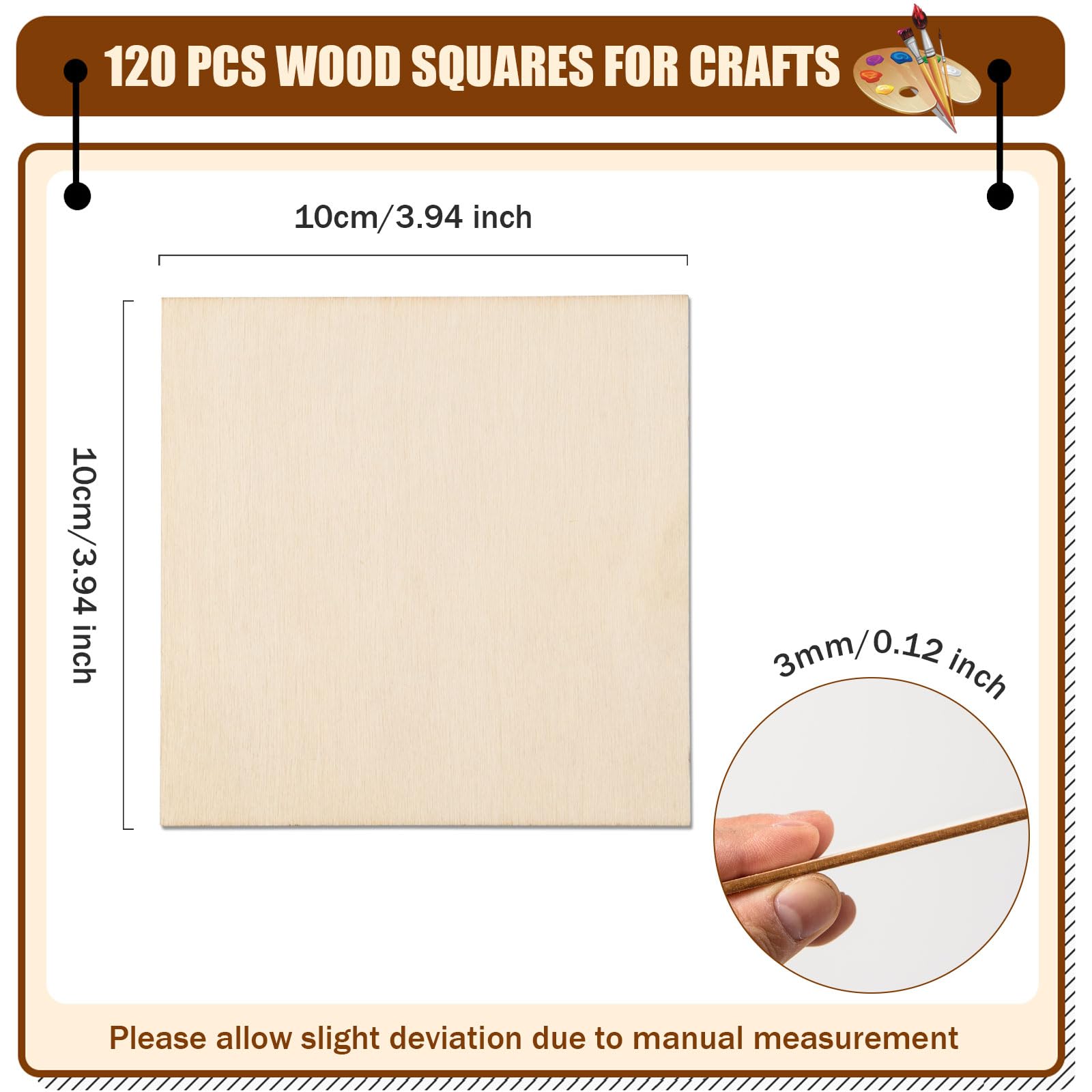 Snapklik.com : 120 Pieces 4x4 Inch Wood Squares For Crafts Unfinished ...