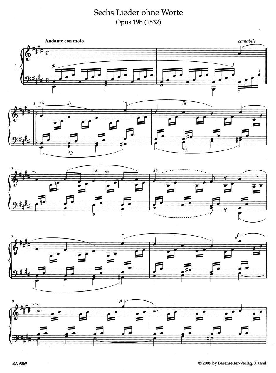 Lieder ohne Worte / Songs without Words