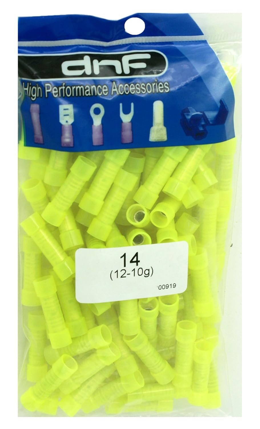 DNF 500 Pack DNF Assorted Insulated Butt Connectors Blue (200 Pack 16-14G) + Red (200 Pack 22-18G) + Yellow (100 Pack 12-10G) Wire Terminals Splice 22-18 Gauge