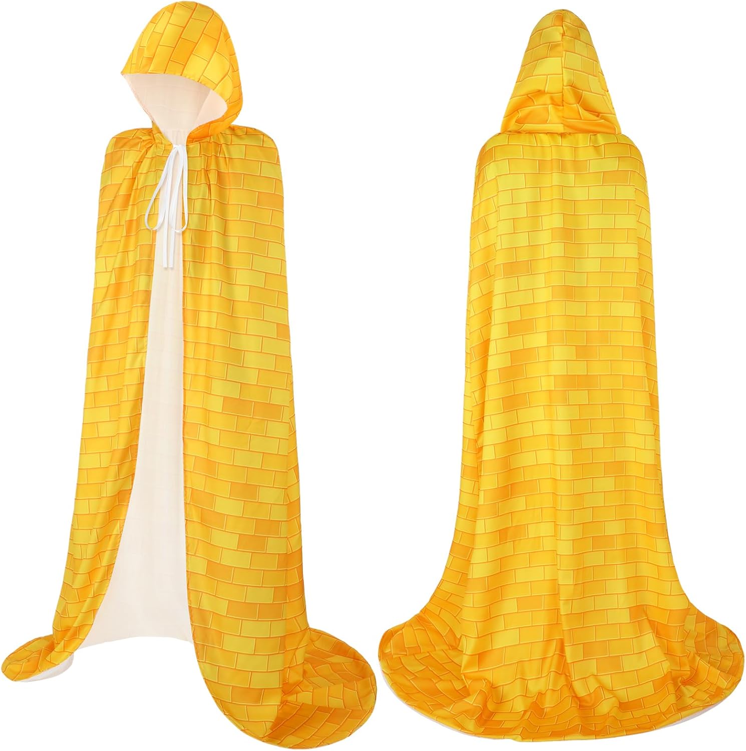 Skicuff Halloween Unisex Yellow Brick Hooded Cloaks Witch Wizard Brick Lightweight Robe Cape for Cosplay Costume
