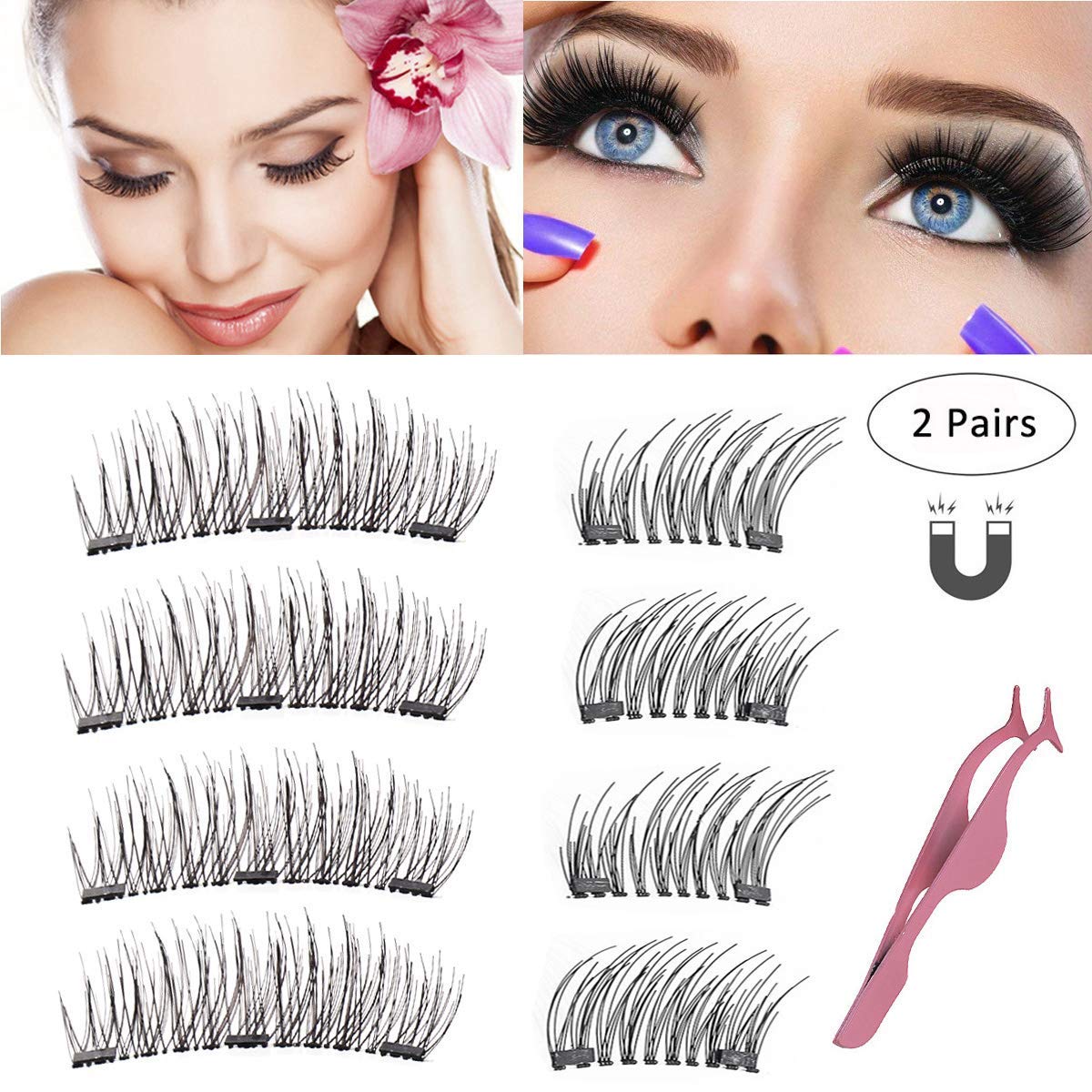 Eyelashes 3 or 2 Lashes Natural