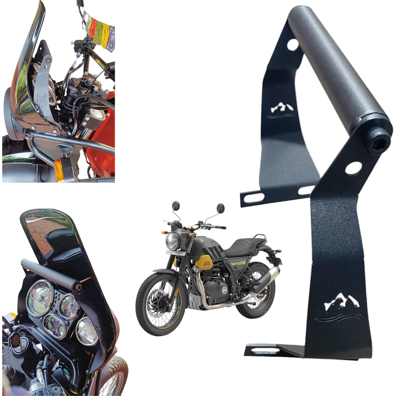 Dhe Best Bike GPS Phone Mount Heavy Metal Frame Black Suitable for RE Scram 411-image-44