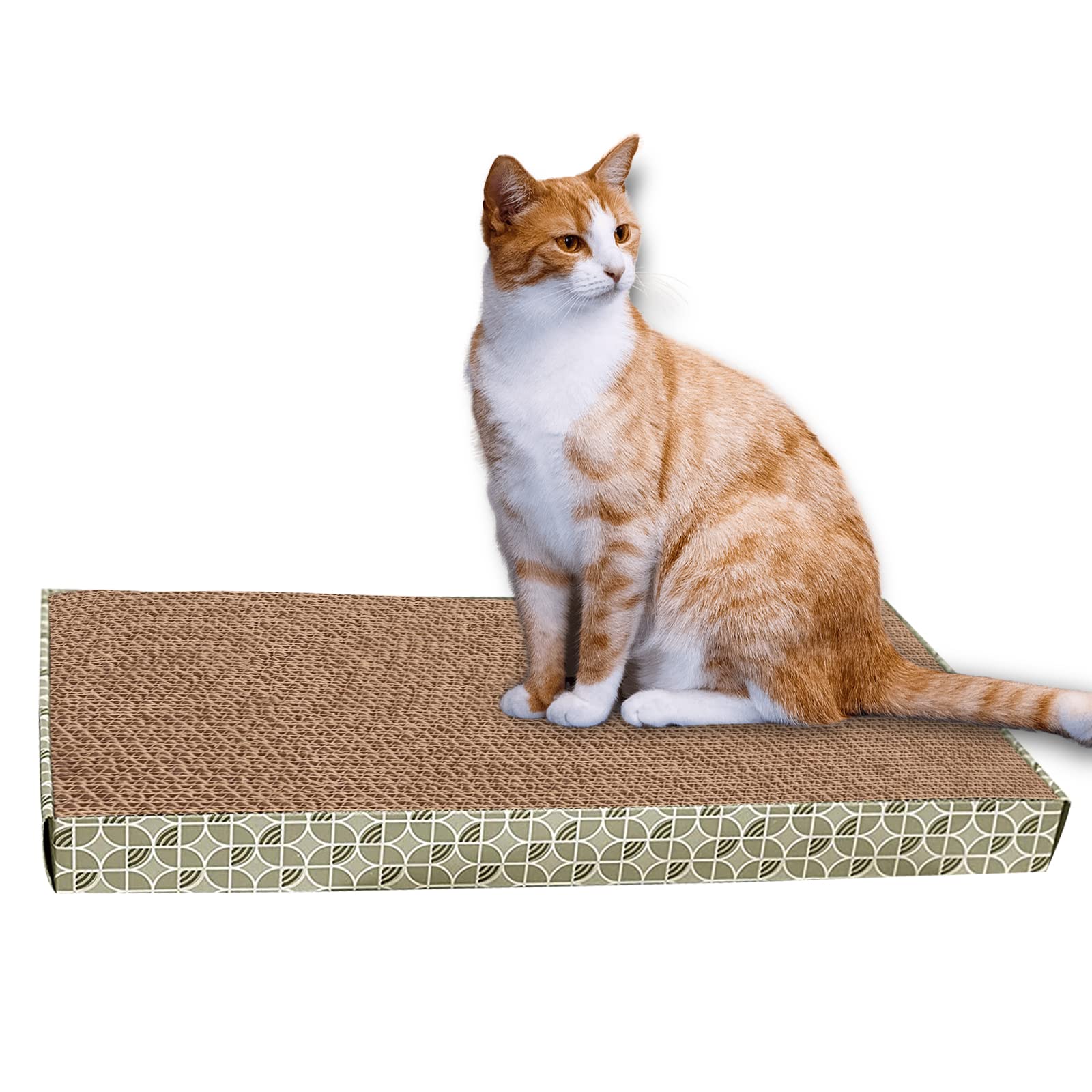 Emily Pets Cat Scratcher Cardboard Scratching Pad Recyclable Corrugated Scratch Toy with Flat Shape Cat Scratch Lounge for Furniture Protection Scratch Board for Sweet Cats