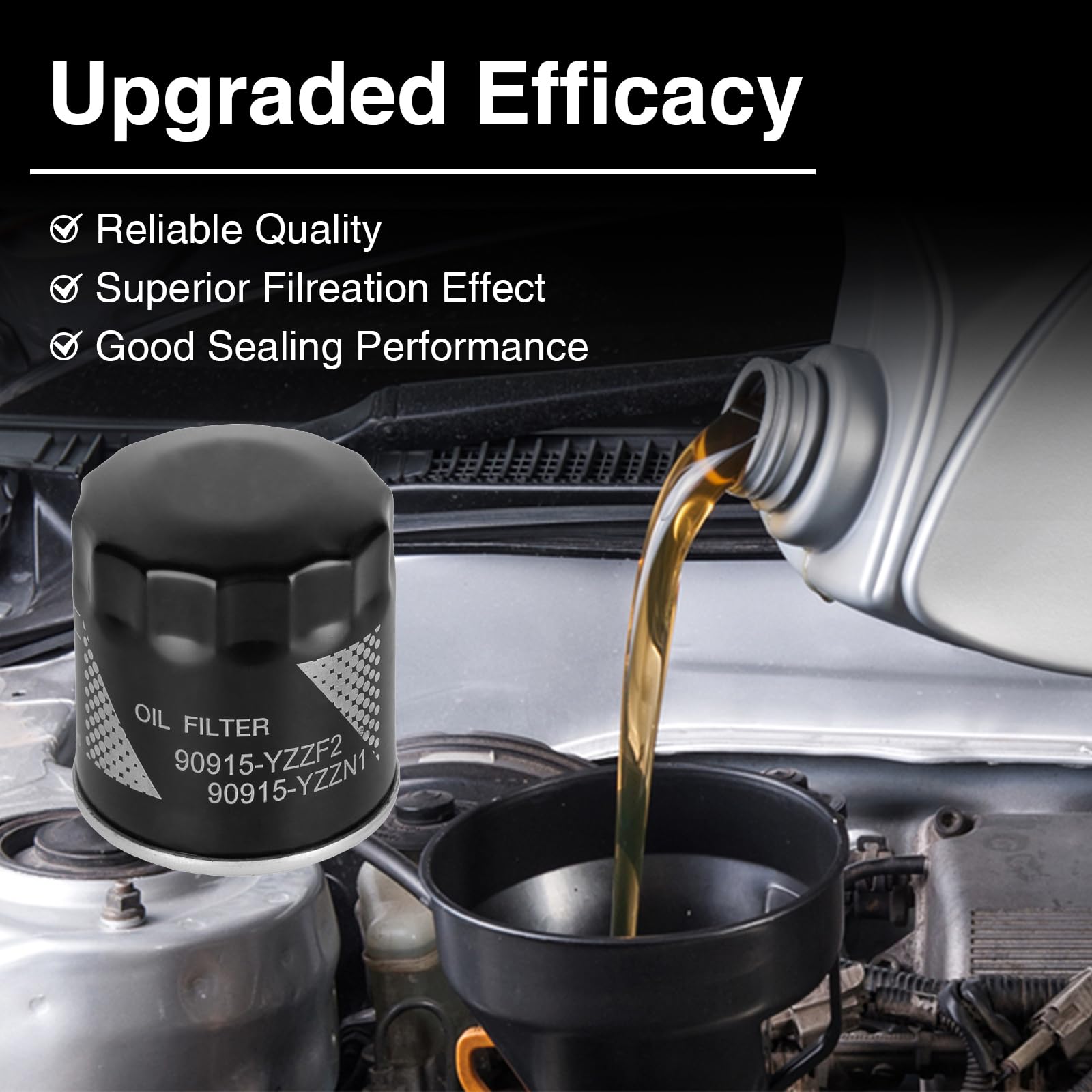 6PCS 90915-YZZN1 Engine Oil Filters with Drain Plug Washers