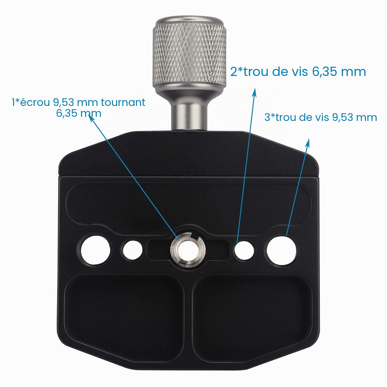 Collier de Serrage à dégagement Rapide de 70 mm avec Plaque de Serrage Arca Swiss pour trépied, tête à rotule, siège à Changement Rapide, tête de Monopode, trépied Plateau à dégagement Rapide