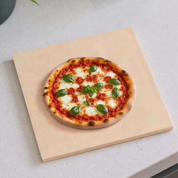 Pizza Stone Rectangular Baking Tray | Square Pizza Stone for Baking, Grilling, Outdoor, Indoor, Kitchen, Restaurant, Oven, Bread, Camping, Barbecue