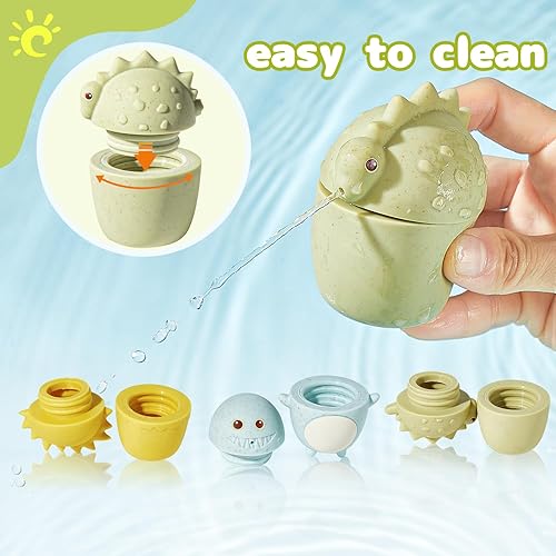 Miniatura 2 de Juguetes de baño para bebés, juguetes de baño de animales de 4 piezas para niños pequeños y bebés de 6 a 12 a 18 meses, juguetes de baño para niños