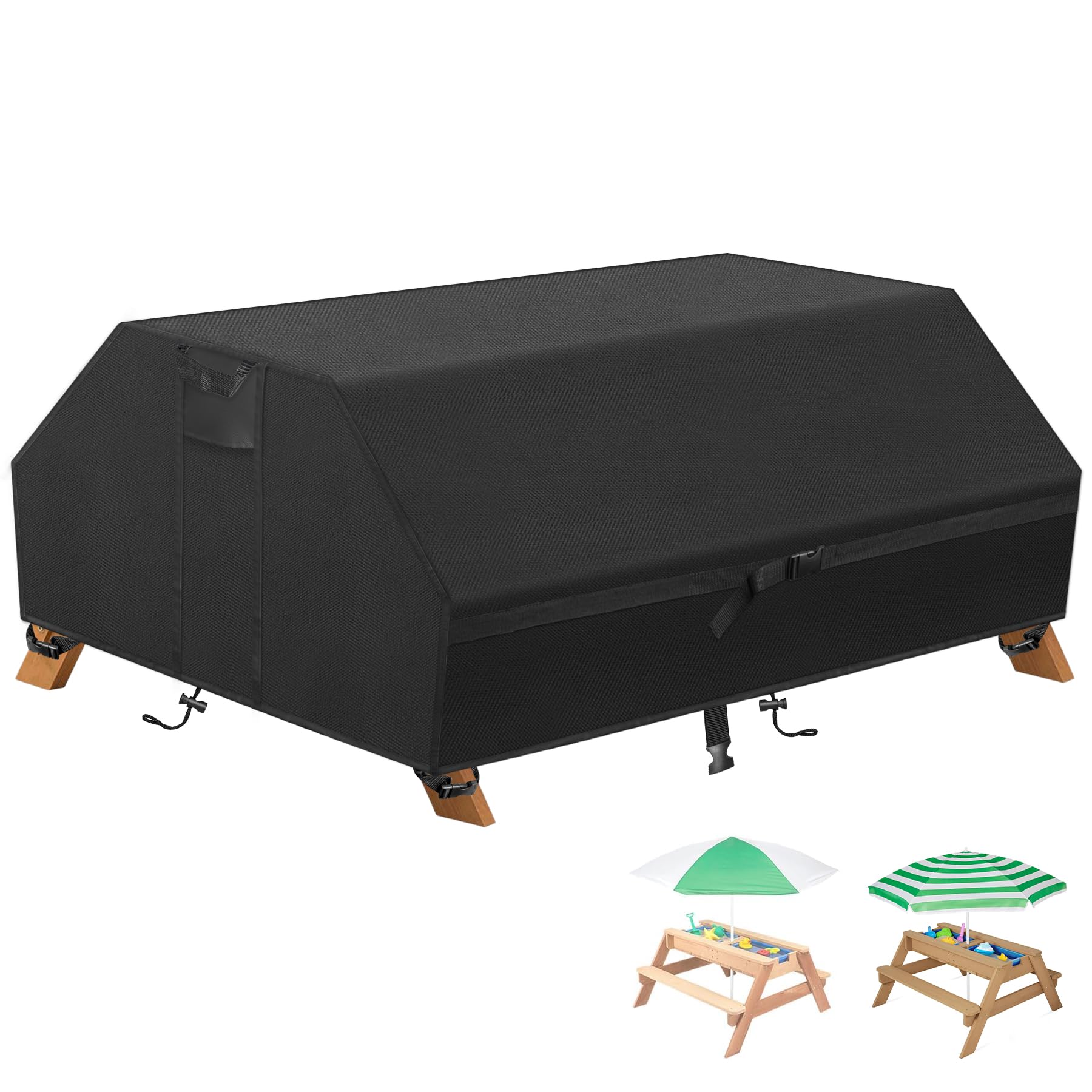 Housse de table de pique-nique pour enfants, résistante et imperméable, en tissu Oxford 600D Kovshuiwe, coupe-vent, anti-poussière et anti-UV, 96 cm (L) x 92 cm (W) x 49,5 cm (H)