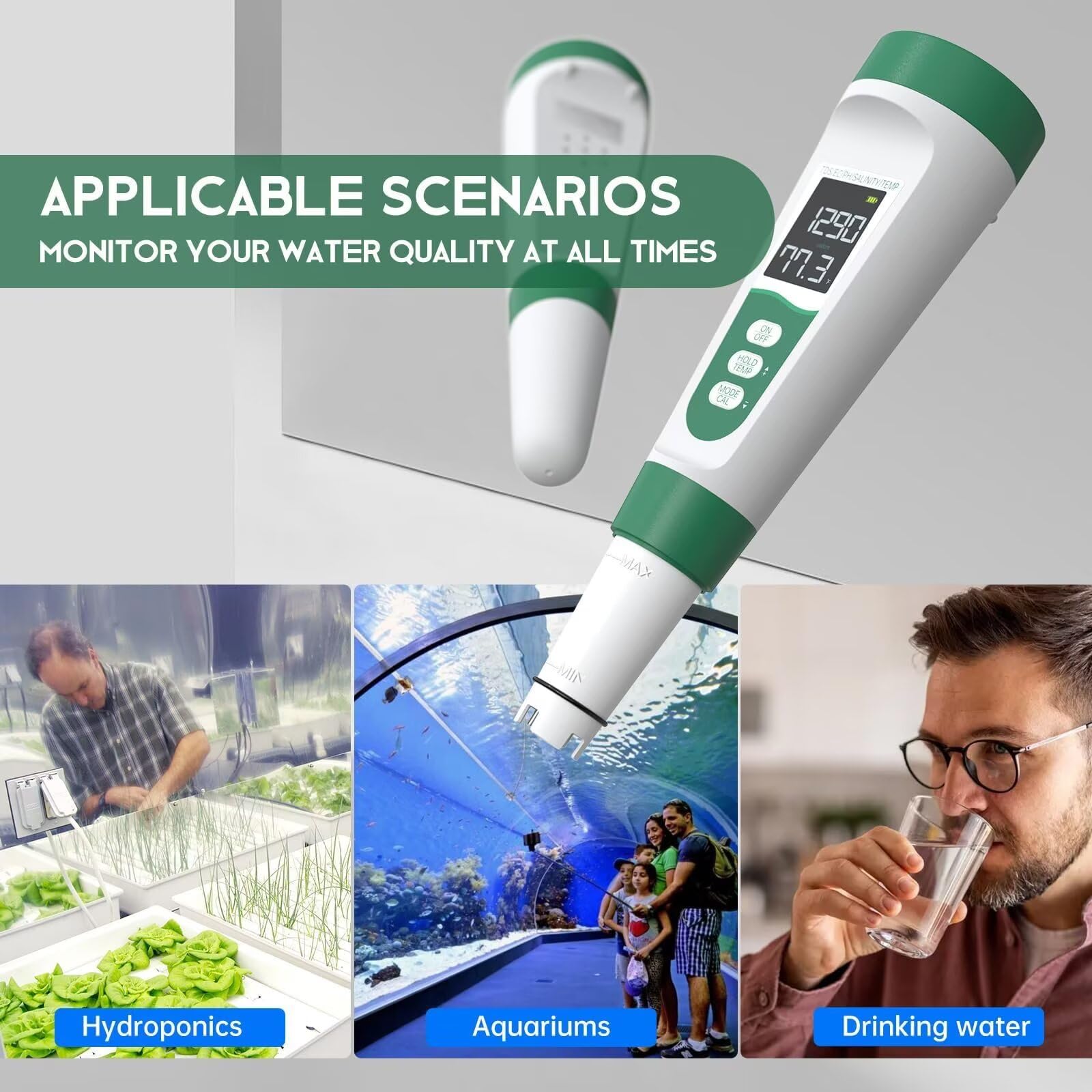 Digital Water Tester 5-in-1 - pH, EC, TDS -2