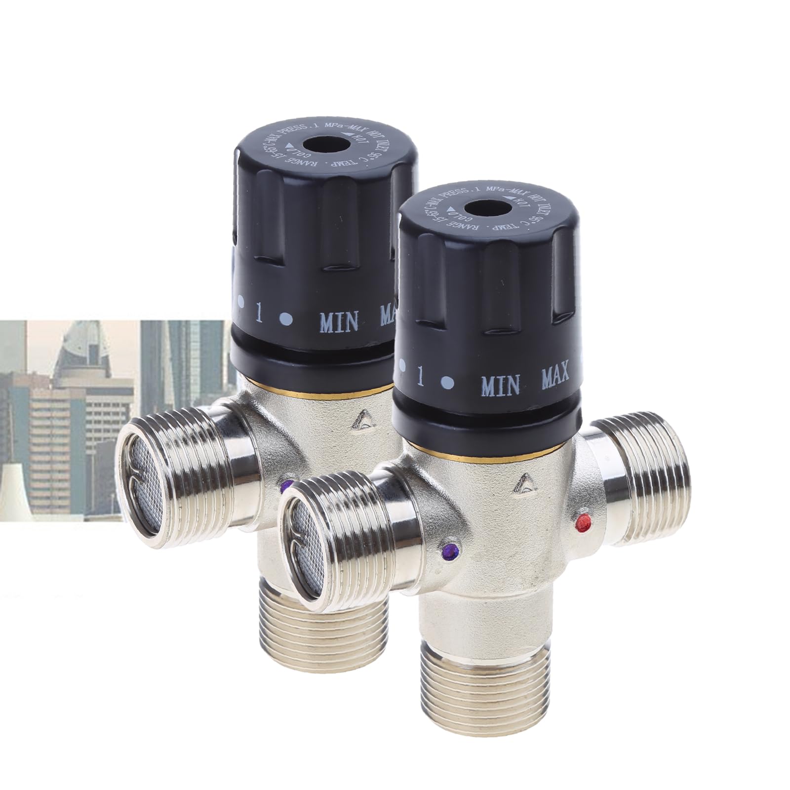 Mezcla de agua DN20 de 3/4 pulgadas para termostático para frío caliente para latón para higrómetro solar HEA, termómetro higrómetro higrómetro higrómetro para higrómetro con sonda higrómetro