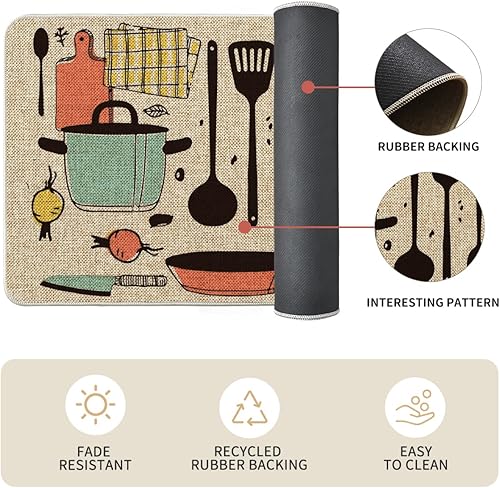 Miniatura 6 de Artoid Mode The Kitchen is The Heart of The Home - Juego de 2 tapetes de cocina de temporada tapetes de perfil bajo para fiestas de vacaciones para