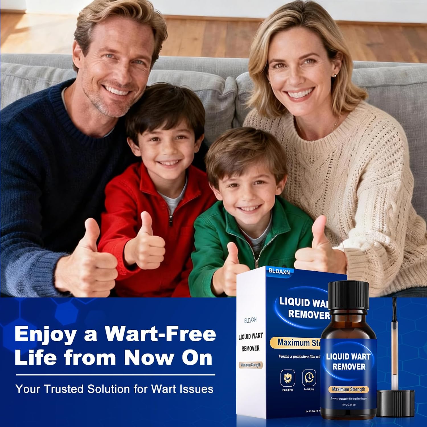 Fast-Acting Wart Remover Freeze Off & Corn Remover, 2-Pack 30 ml Salicylic Acid Plantar Wart Remover for Feet, Hands & Skin - Professional Wart Removal, NDC Code: 76986-024