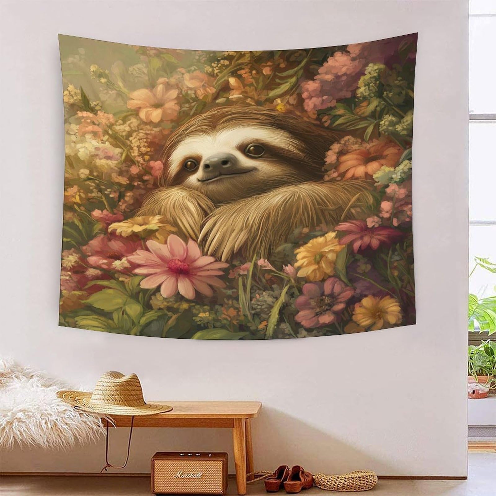 HLXZMCVBT 3D Sloth Print Wall Blanket Home Decoration Bedding Poster Wall Art Tapestry Wall Hanging Tapestries Soft Polyester for Bedroom Living Room Dorm Home Decorations 180cmx230cm