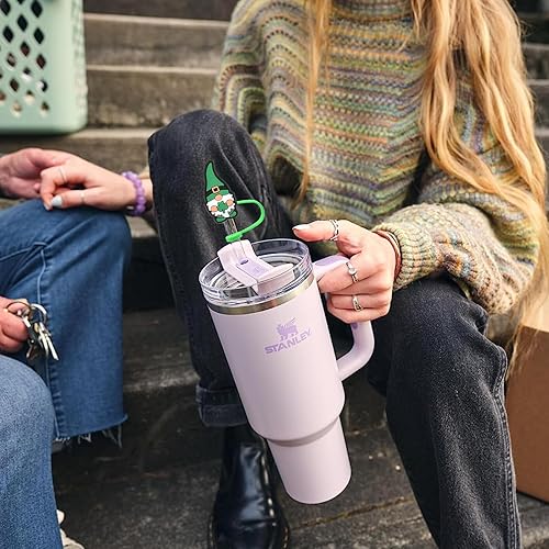 Miniatura 8 de St Patricks - Funda de popote para Stanley, cubierta de paja verde de 0.394 in, fundas de paja de silicona Stanley, accesorios de vaso de 30 y 40