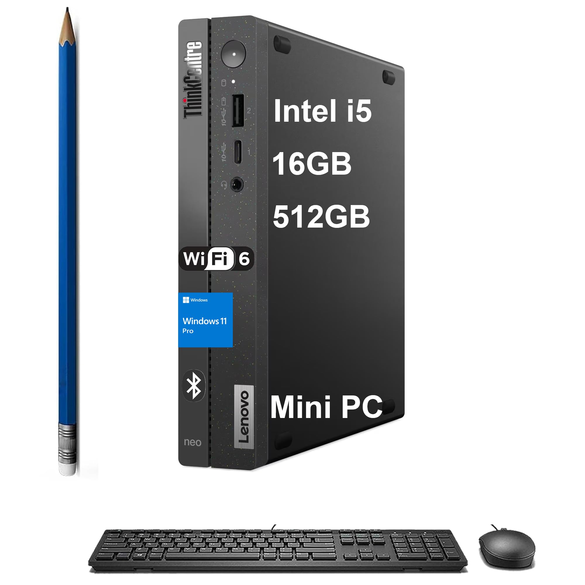 M70q i5-10世代 16G SSD512G+1TB Wi-Fi6 Lenovo ThinkCentre M70q Gen 5 Tiny Business Desktop (Intel 10-Core