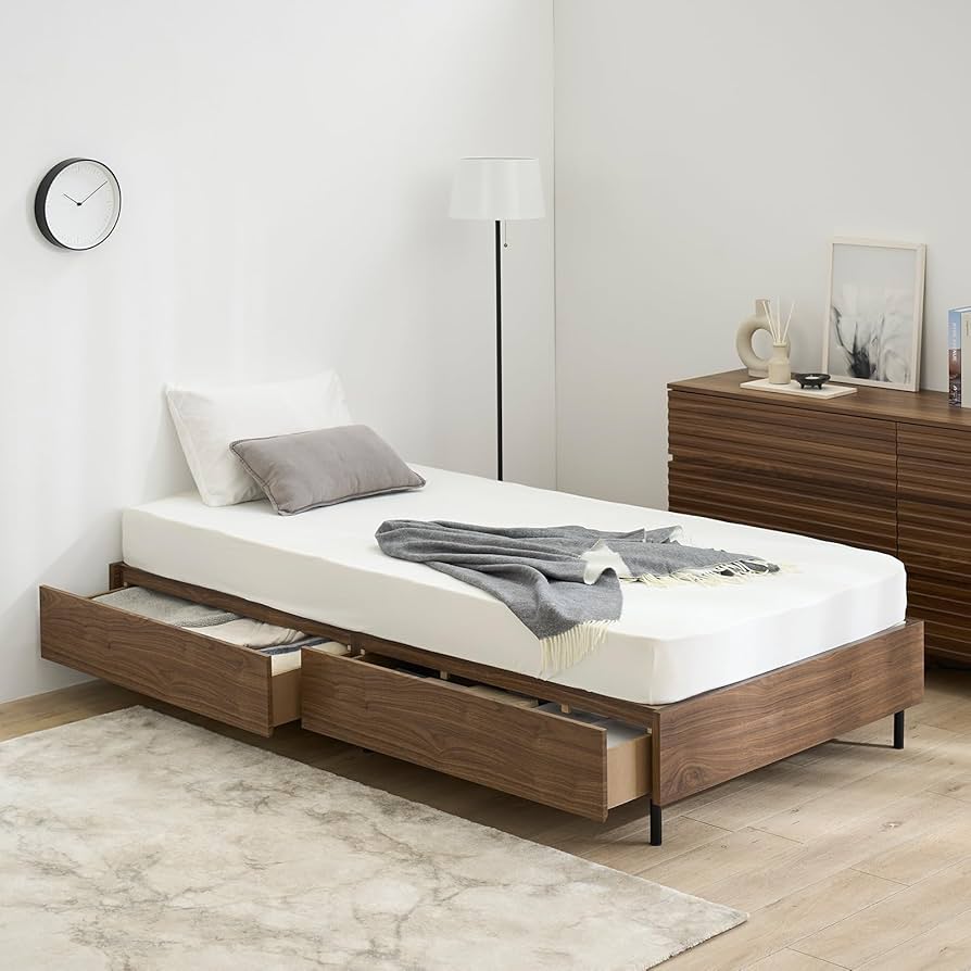 LOWYA シングルベッドフレーム (マットレス付) LOWYA ベッド シングルベッド ベッドフレーム マットレスセット