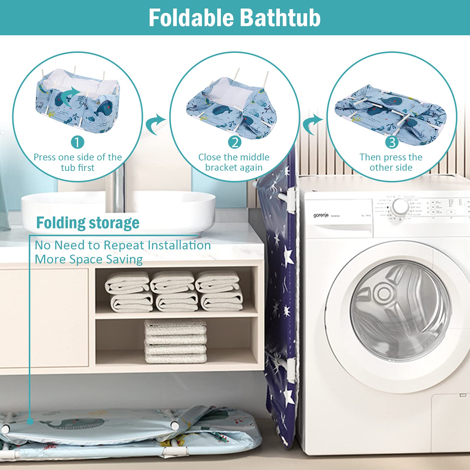 DynaLiving Bathtub Soaking Baths Double Bathtub Spa Bath Tub Non