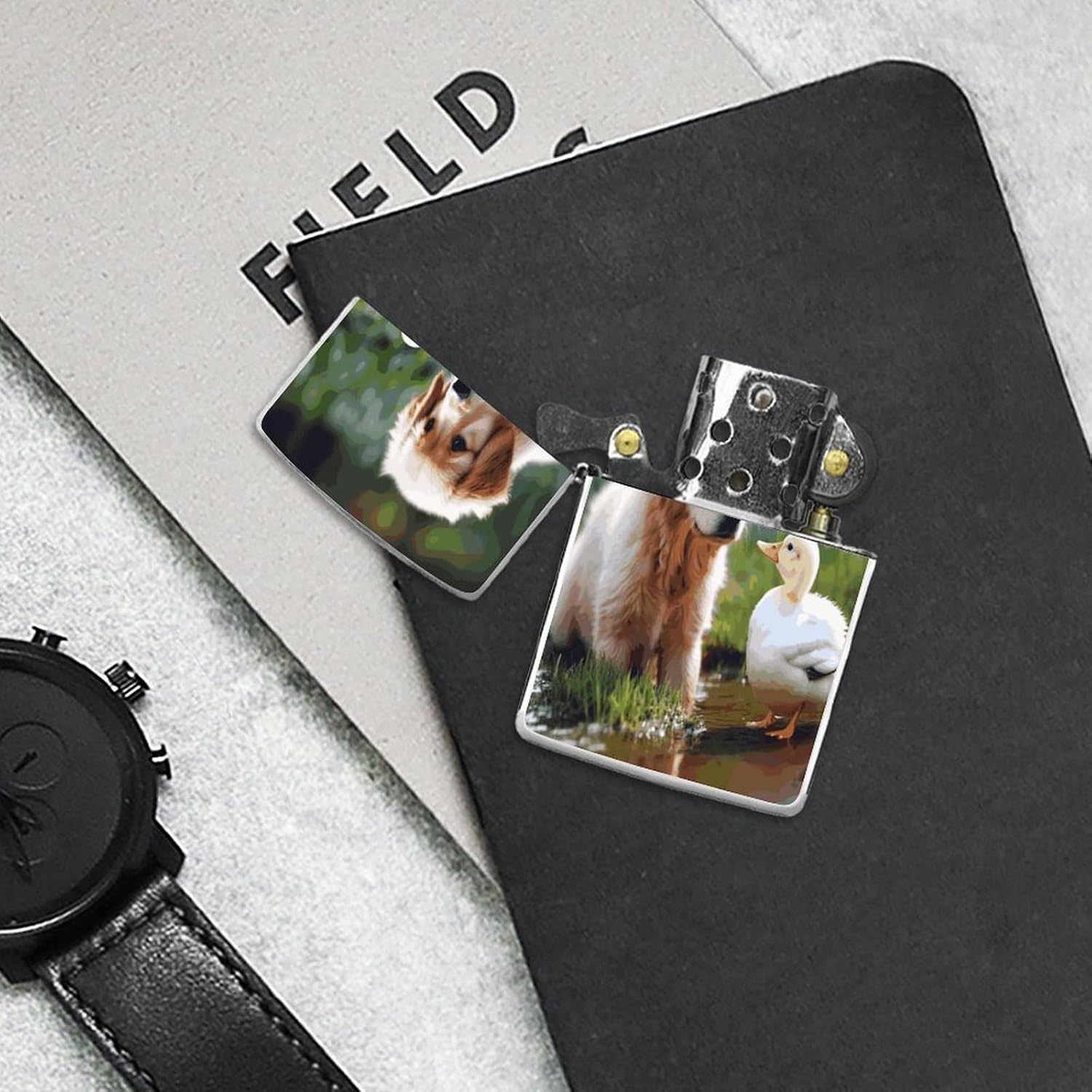 Dog and A Duck Lighter Case Cover Holder Lighter Sleeve