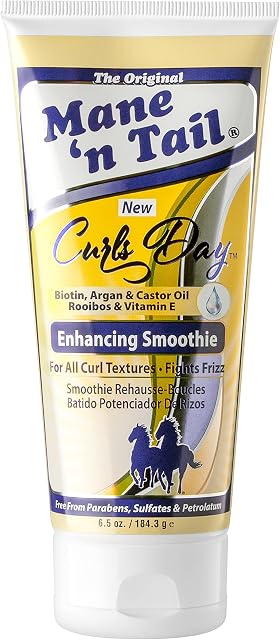 Mane 'n Tail Curls Day - Enhancing Smoothie 184.3g - Style and shape curls - COCONUT, ARGAN and CASTOR OIL - NO PARABENS, NO SULPHATES, NO PETROLATUM -