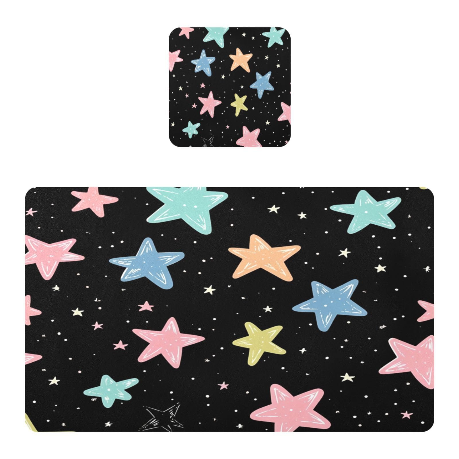 BURSTDDY Color Stars Placemat Waterproof Place Mat for Dining Table
