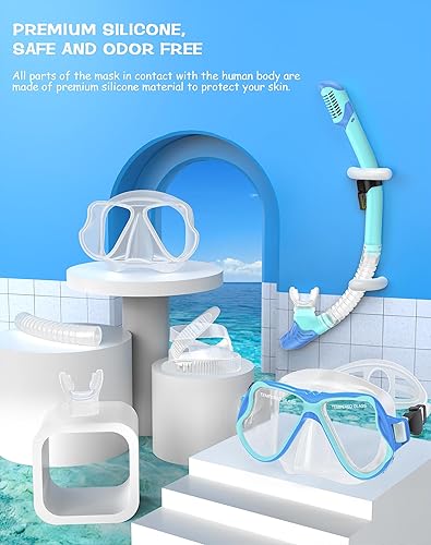 Miniatura 6 de Greatever Snorkeling Gear for Adults, Dry Snorkel Set Panoramic View Snorkel Mask, Anti-Leak Anti-Fog Scuba Diving Swimming Mask with Adjustable