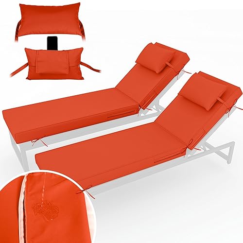 Chaise Lounge Cushions Outdoor Set of 2 Lounge Chair Cushion