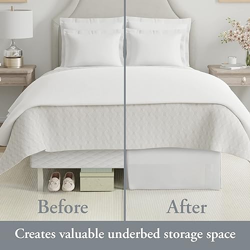 Miniatura 6 de Bed Maker's Never Lift Your Mattress - Falda de cama clásica de 14 pulgadas de longitud, caída plisada y estilo