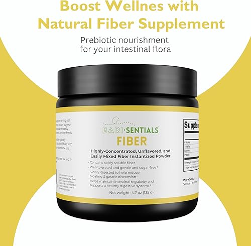 Miniatura 8 de Barisentials - Suplemento de fibra soluble en polvo, suplemento de apoyo digestivo y intestinal sin sabor, se mezcla fácilmente, sin gluten y