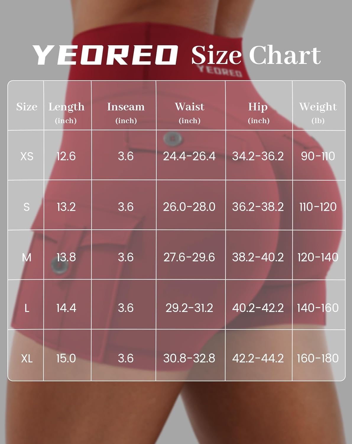 YEOREO CoreFlex Women Workout Gym Shorts with Cargo Pockets Hidden Scrunch 3.6" 4.5" Inseam No Front Seam Biker Shorts